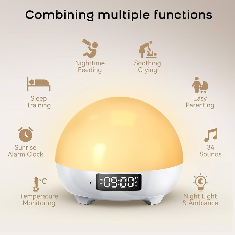 Amazon.com: Mamidomo Sunrise Alarm Clocks White Noise Sound